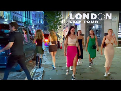 ??London City Night Tour |Summer Night Walk in Central London - Sept 2023 | London Night Walk 4K HDR