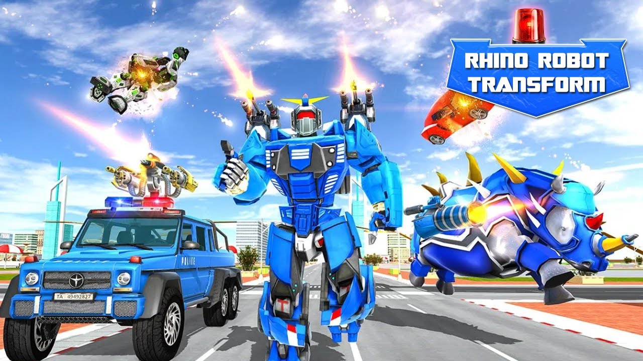 Rhino Robot Car Transform Game