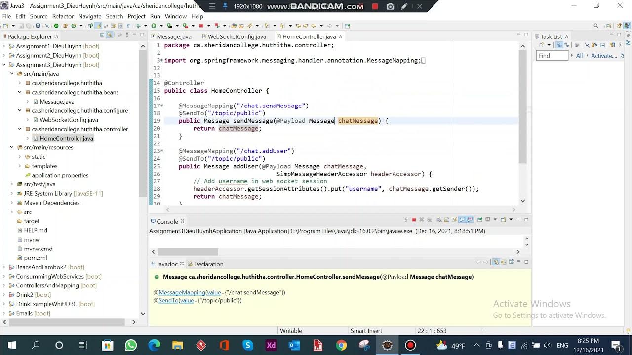 Simple Chat Application in Spring Boot + WebSocket in Eclipse IDE - YouTube