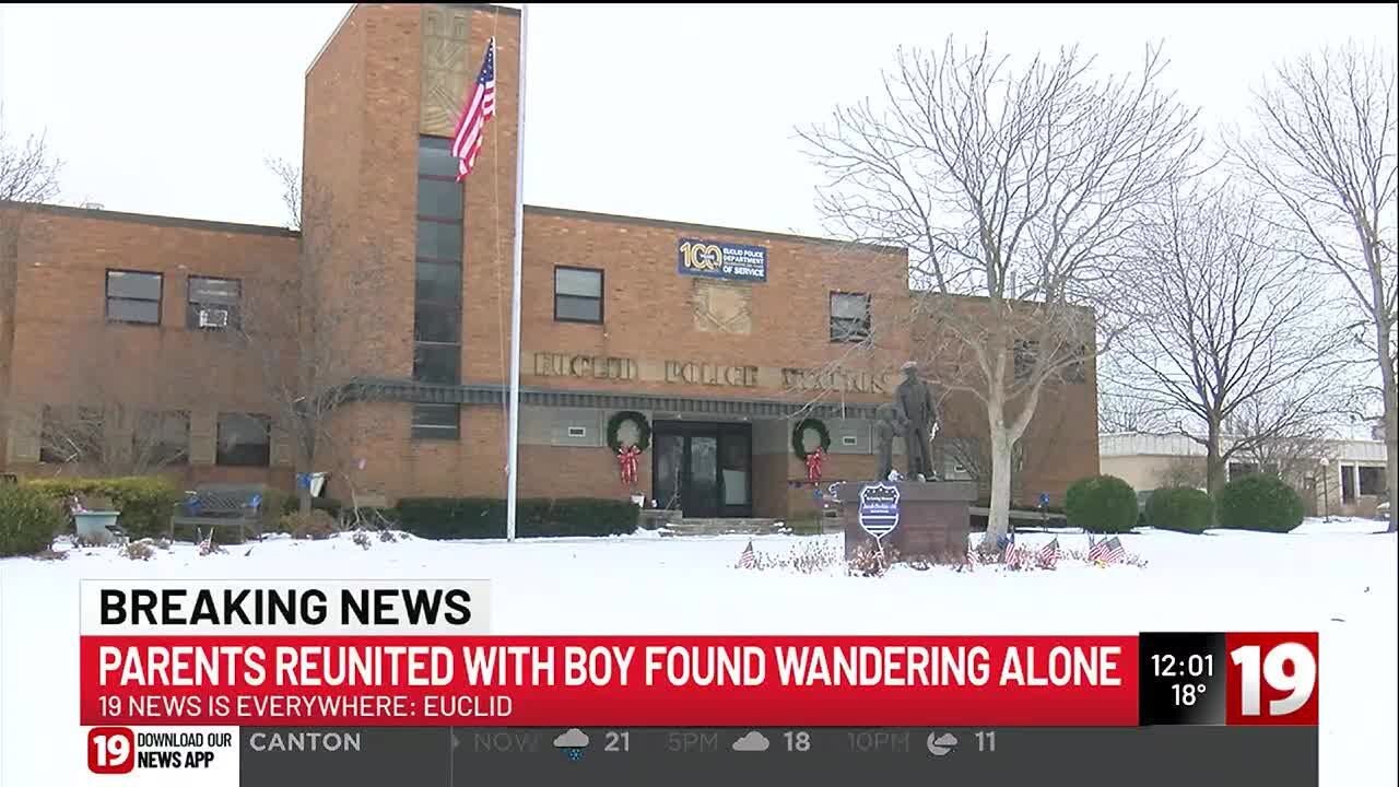 Euclid child found wandering reunited with parents - YouTube