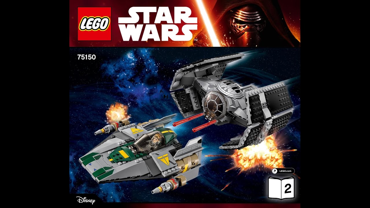 LEGO Star Wars Vader's TIE Advanced vs. A-Wing Starfighter 75150 Rebels Instructions DIY Book 2