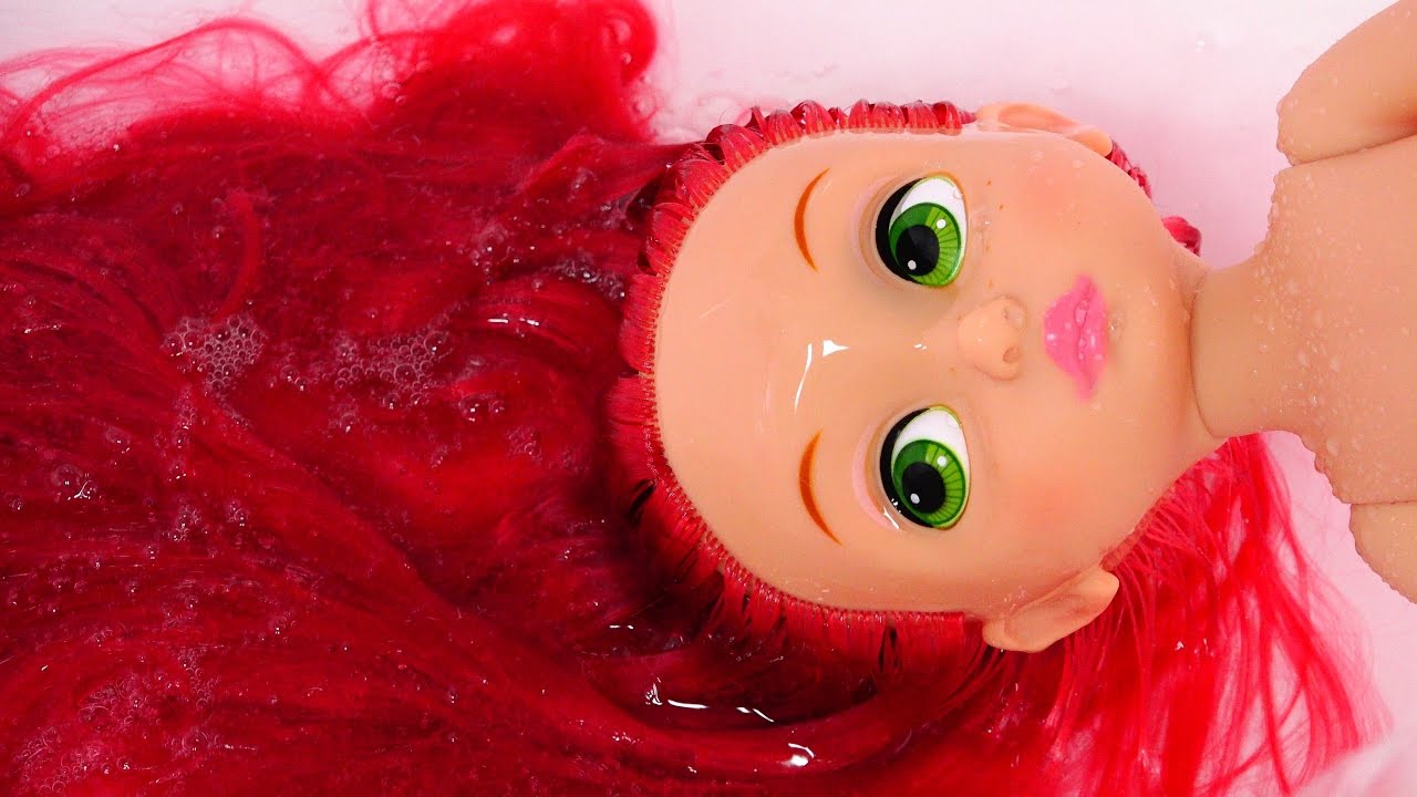 ★베이비돌 라푼젤♥염색리페전 염색!핑푼이만들기★DIY How to dye your doll hair/Disney