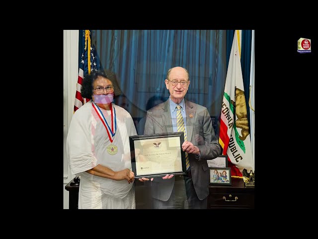 Indian Monk Acharya Dr. Lokesh Muni Receives Prestigious American President's Volunteer Award 2024