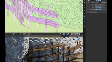 Blender : WIP wooden scaffolding using Geometry Nodes