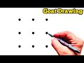 How to draw goat from 9 dots  easy goat drawing  dots drawing