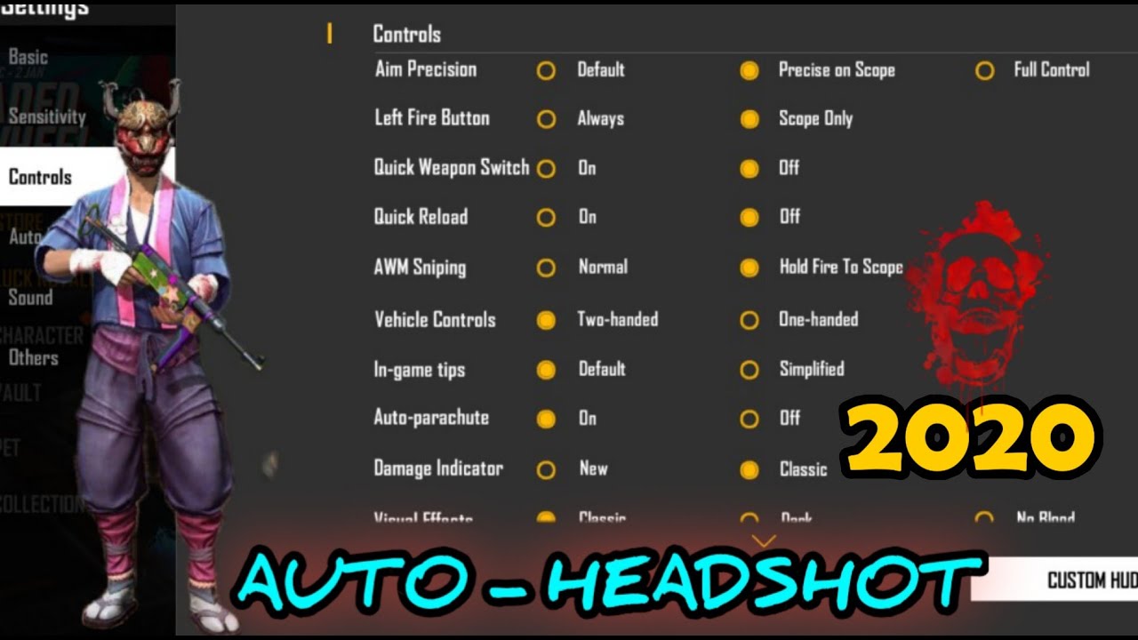 Auto Headshot Ii Best Setting Sensitivity For Pro Garena Freefire Youtube