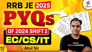 RRB JE Electronics Classes | RRB JE Electronics Previous Year Question Paper Solution | Atul Sir