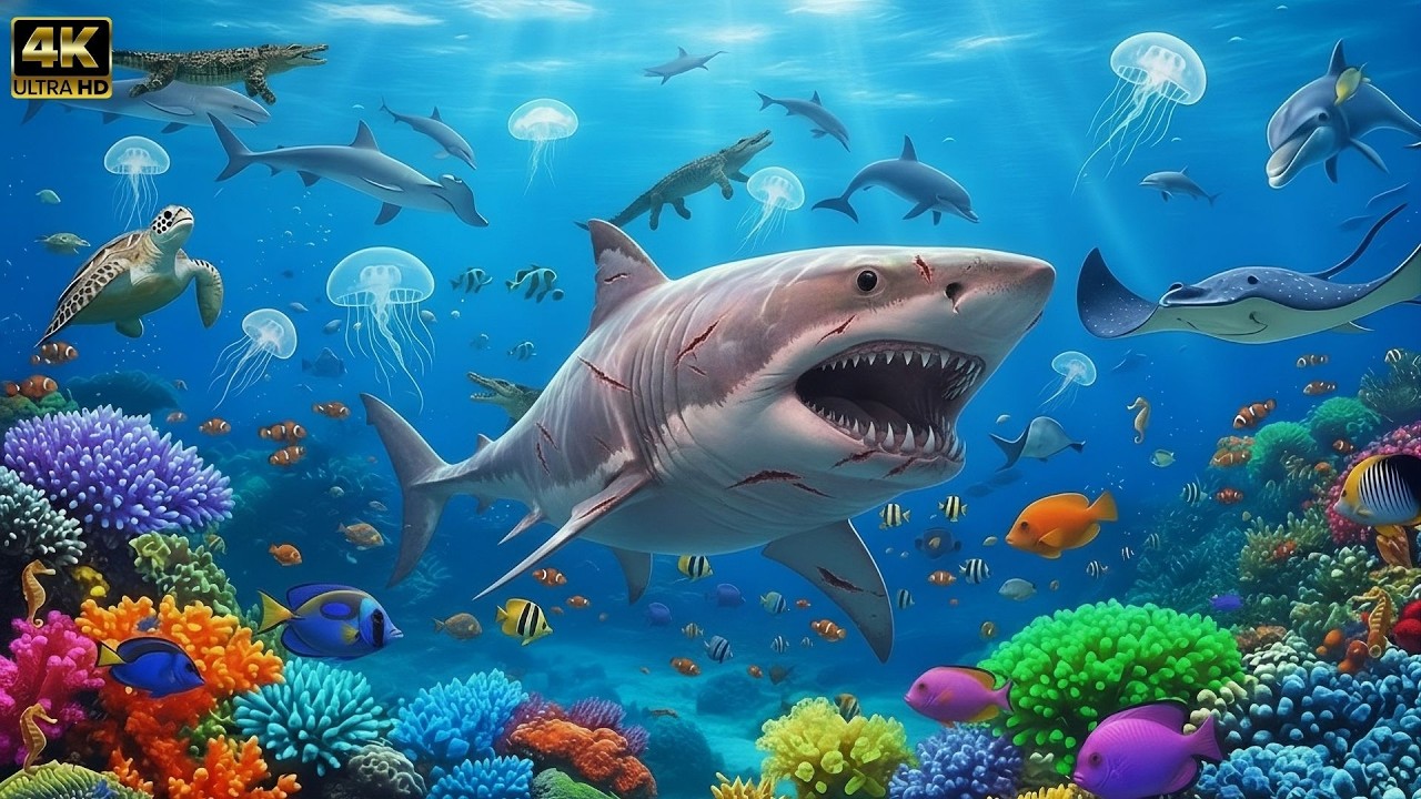 Ocean Wildlife 4K 🌊| Nature Animals Under The Ocean | Relaxing Music & Calm Sea Life #usa#geography