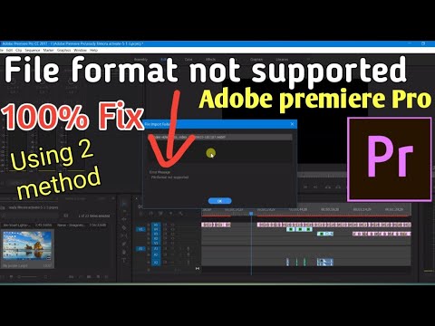 File format not support Adobe premiere Pro. mp4 | mkv | webm | AVI | Mov
