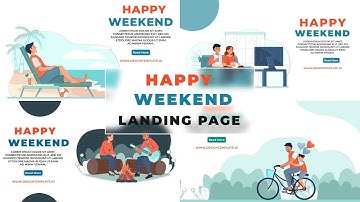 Download Weekend Landing Page After Effects Templates | Illustration Character Animation Set