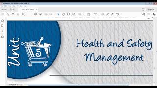 Unit 5 Session 3 Health and Safety Management: Dealing with Accidents and Emergencies