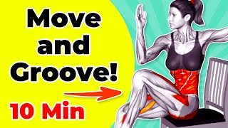 ทำแบบฝึกหัดเก้าอี้ 10 ท่าสำหรับผู้สูงอายุพร้อมดนตรี - Move and Groove!