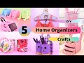 5 Awesome DIY Home Decor and organizers Craft Idea / Home Organizers from Cardboard/ Room Organizers