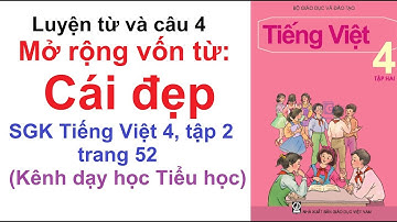 Luyện từ và câu lớp 4 tuần 23 - Mở rộng vốn từ: Cái đẹp - SGK Tiếng Việt 4 trang 52