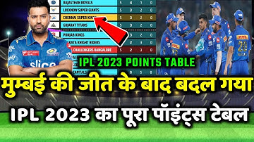 IPL 2023 Points Table After MI vs SRH Match | IPL 2023 Latest Points Table Today | SRH vs MI 2023