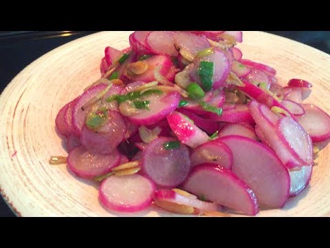 炒水萝卜 祛脂降压清热解毒 糖尿病食谱 Radish with dried shrimp, is best healthy recipe.