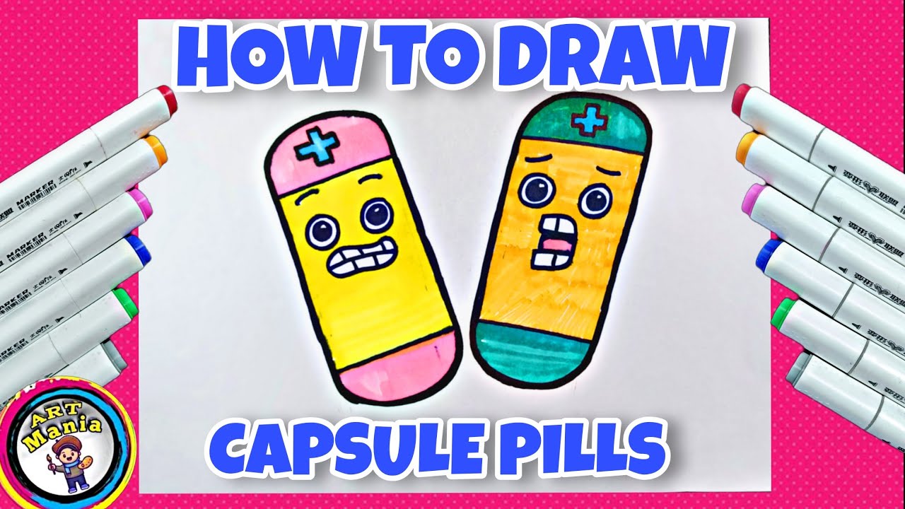 Draw Capsule How To Draw Easy Capsules Pills 💊 - YouTube