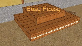 Another Easy How To Build Stairway  Double Box Decking Stairs