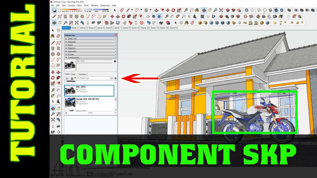 cara insert gambar ke sketchup