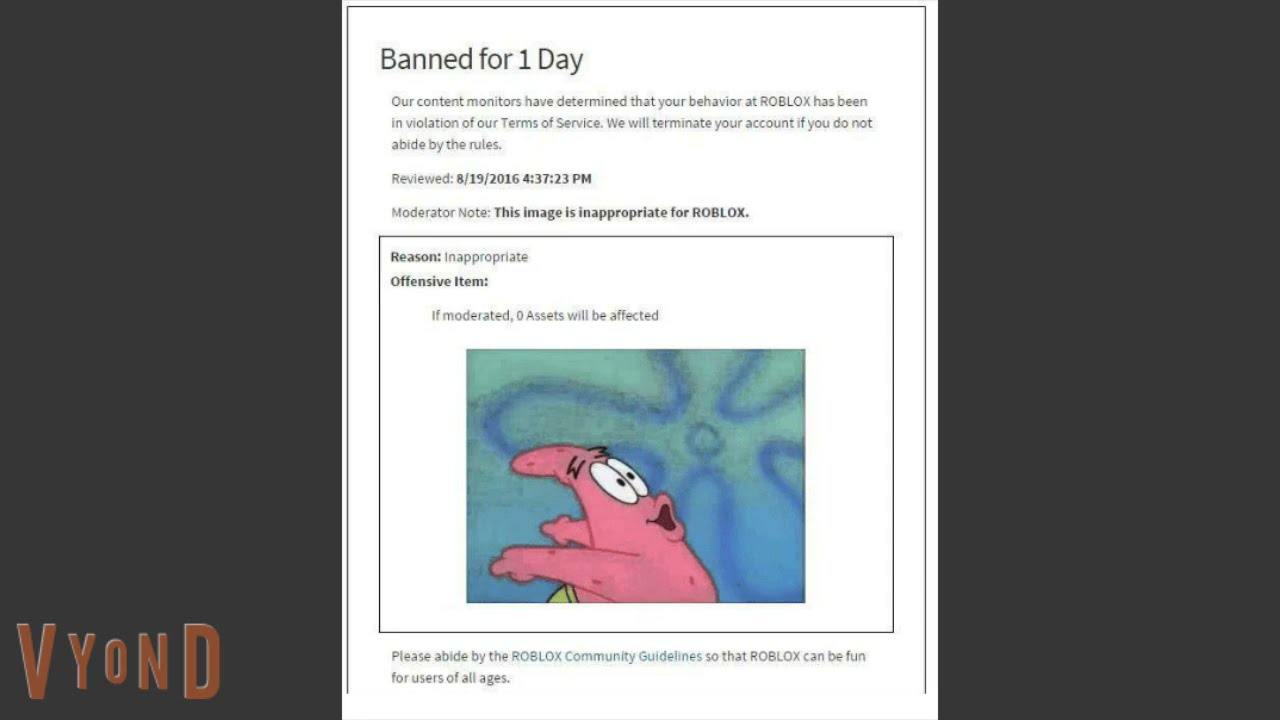 Roblox Ban Lists YouTube