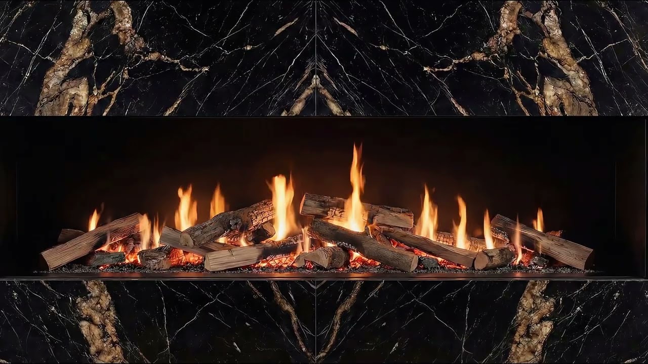 Luxury Marble Fireplace Ambience | Refined Interior Atmosphere for Relaxation and Sleep