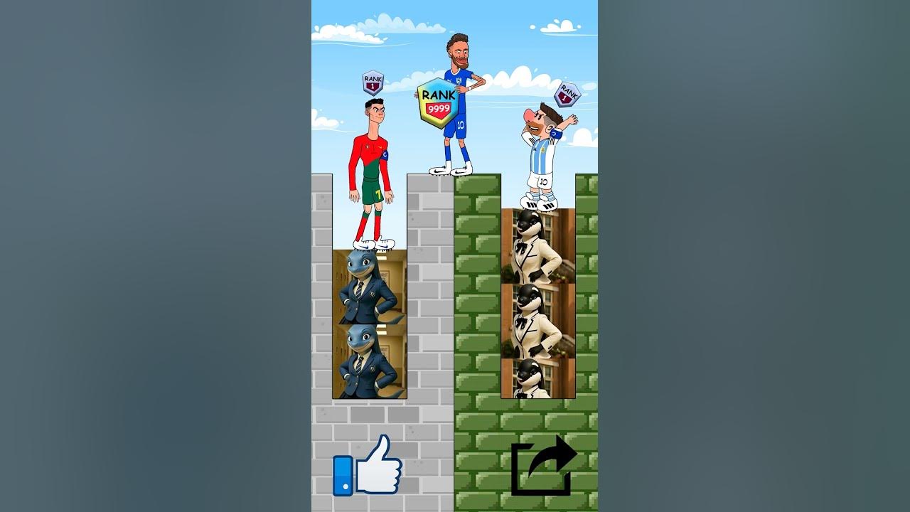 ronaldo and messi singing challenge who is better#animasi #kartun