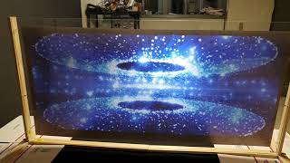 Clear transparent  border plexiglass projection screen using our supreme 8 ALR invisible black paint