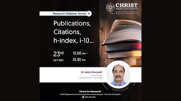Research webinar on Publications, Citations, h-index, i-10....