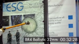Испытание баллистического стекла 32MM / Самое прочное стекло в мире