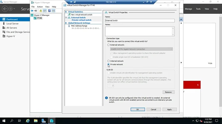 Creating a Hyper-V virtual switch