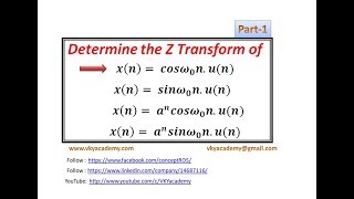 Part-1 Z transform of trigonometric function [cos(w0n).u(n)]