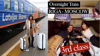 Overnight Train Riga to Moscow - 3rd Class! | Full Tour & Border Control