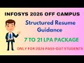 Infosys Resume Strategy 2026 | Resume That Gets You 21 LPA Role 🔥 