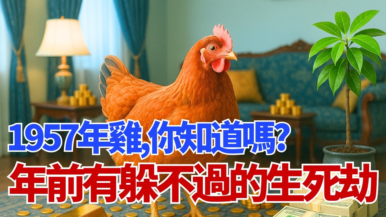 1957年屬雞人，你知道嗎？年底前你有躲不過的「生死劫」，挺過去，你將一順百順！生肖雞必看！#1957年屬雞 #屬雞 #生肖雞 #丁酉雞 #轉運 #生肖運勢 #屬雞運勢 #健康 #晚年運勢