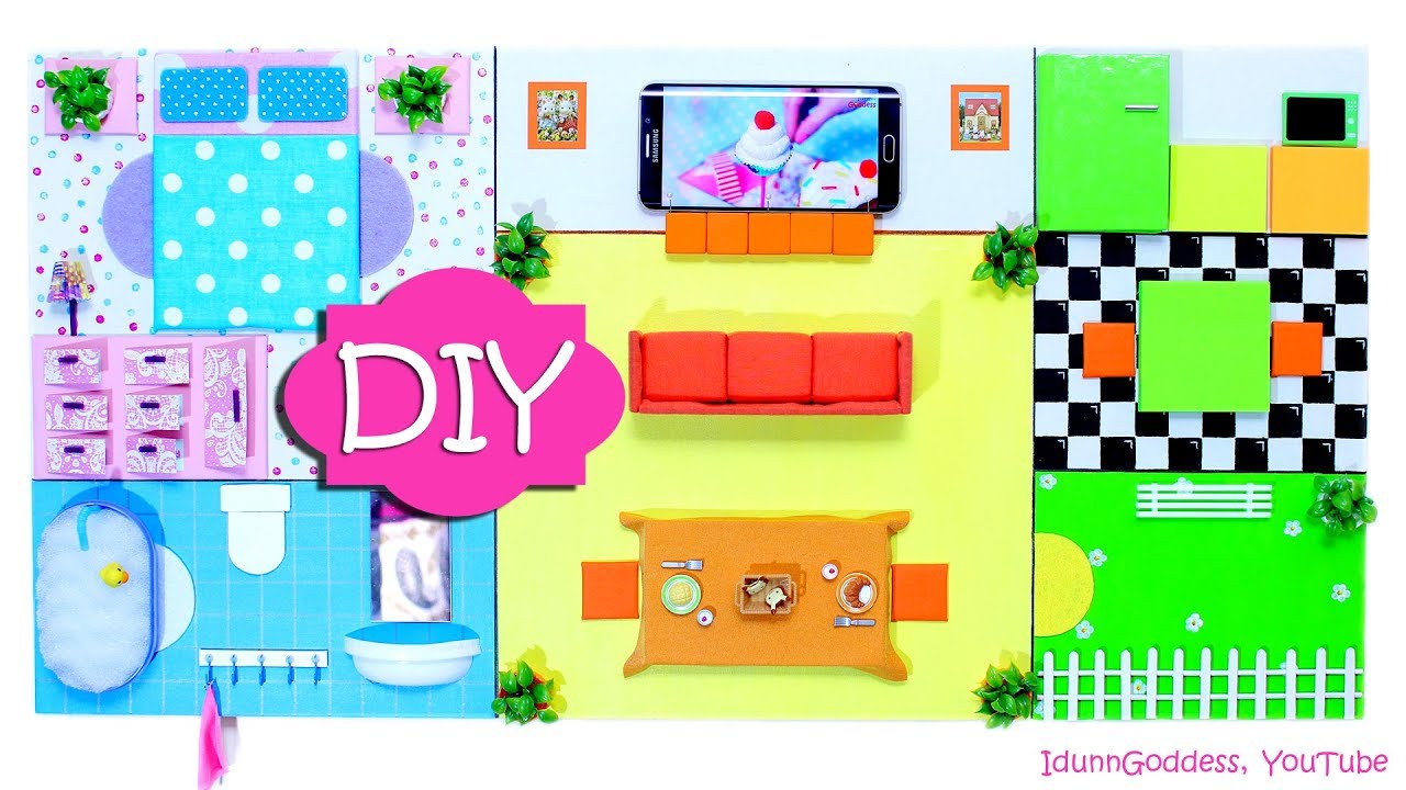 Diy Miniature House Organizer And Wall Art How To Make A Flat Functional Dollhouse