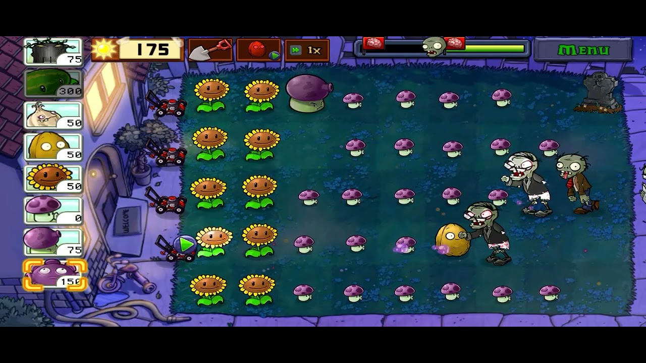 Adventure 2:night level 1🧟⚔️💯#pvzgameplay #pvz #pvzmobile 