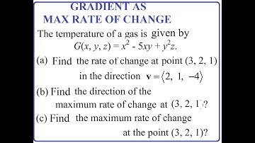 Gradient as max rate of change - example with temperature