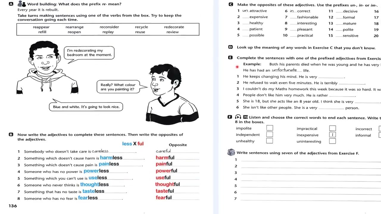 حل صفحة 136 نشاط انكليزي خامس اعدادي