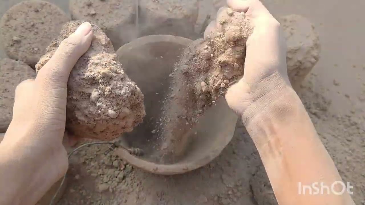 Super Duper full satisfying package 😀🤤dry floor + clay pot + water pool crumbling 😍 pouring + mixing
