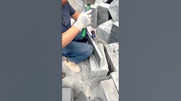 Skilled Stone Mason Splitting Large Blocks with Hammer and Chisel #popular #viralshorts
