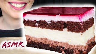 STRAWBERRY CHOCOLATE MOUSSE CAKE ? | No Talking | ASMR Mukbang - 먹방 | Real Eating Sounds