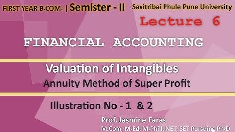 Annuity method of  Super Profit Method | Valuation of Goodwill |  F.Y.B.Com | Sem 2| SPPU| Lecture 6