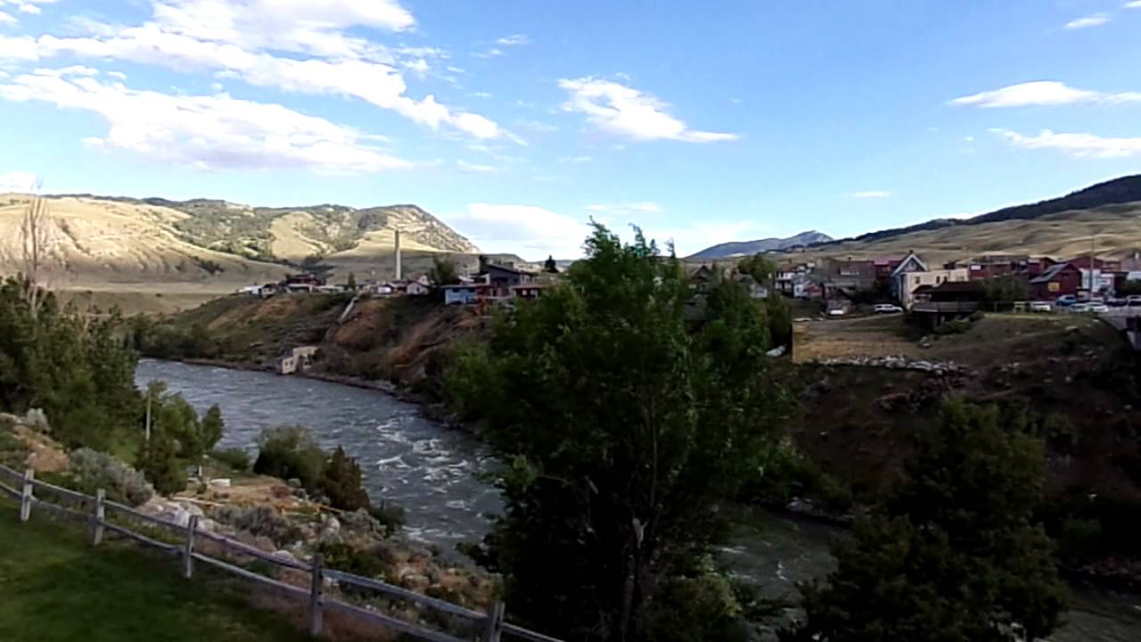 View Of Yellowstone River And Gardiner Montana From Balcony At