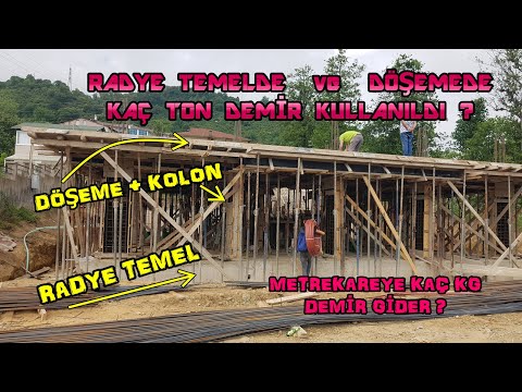 M² ye KAÇ #TON #DEMİR GİDER ?  #RADYETEMEL VE #DÖŞEMEYE KAÇ #TON #DEMİR KULLANDIK ?  #demir #donatı