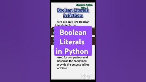 Boolean Literals in Python in Hindi | True and False | #educational #cod #coding #python #shorts