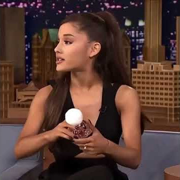 Ariana Grande showing Jimmy Fallon how she puts on perfume #celebrity