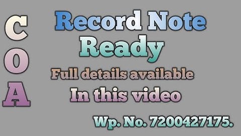 COA Record Note for October 2022 Examination/COA record note October 2022