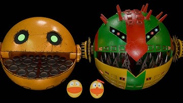 PACMAN AND ROBOT PACMAN VS MONSTER ROBOT - Saving Pacman Complete Mission - Full Episode