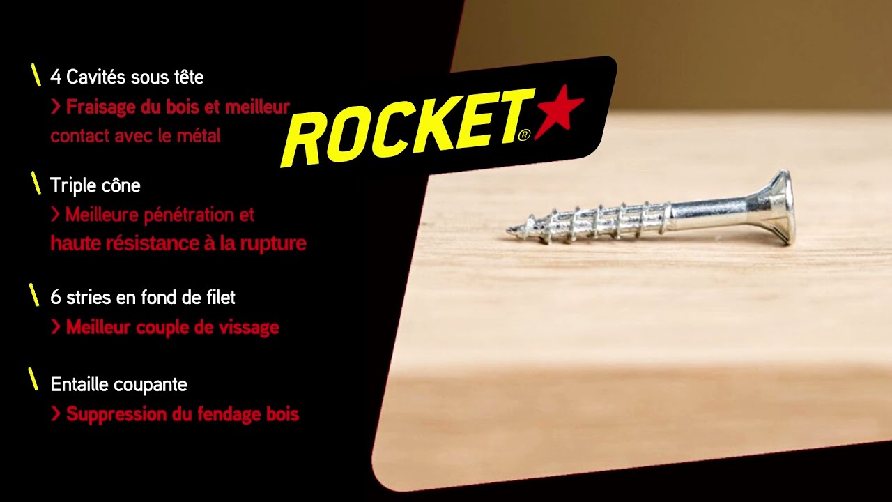 Vis rocket bois et agglo acier zingué de ROCKET - WoodPartners