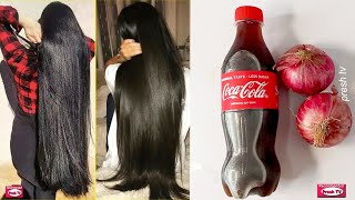 White hair to black hair naturally in just 4 minutes and grow long hair fast with Coca Cola & Onion
